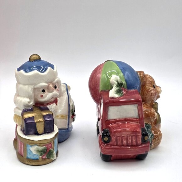 Fitz and Floyd Omnibus Toyland Salt & Pepper Shakers Vtg Original Box Never Used - Picture 6 of 11